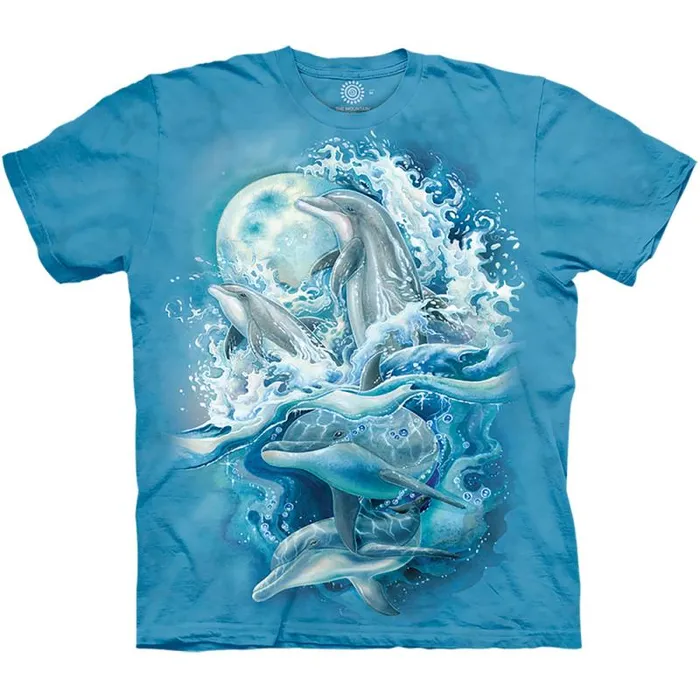 Liquid Blue TShirt Men Bergsma Dolphins Classic Cotton TShirt