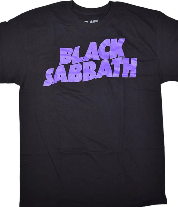 Liquid Blue TShirt Men Black Sabbath Clasic Logo Black TShirt