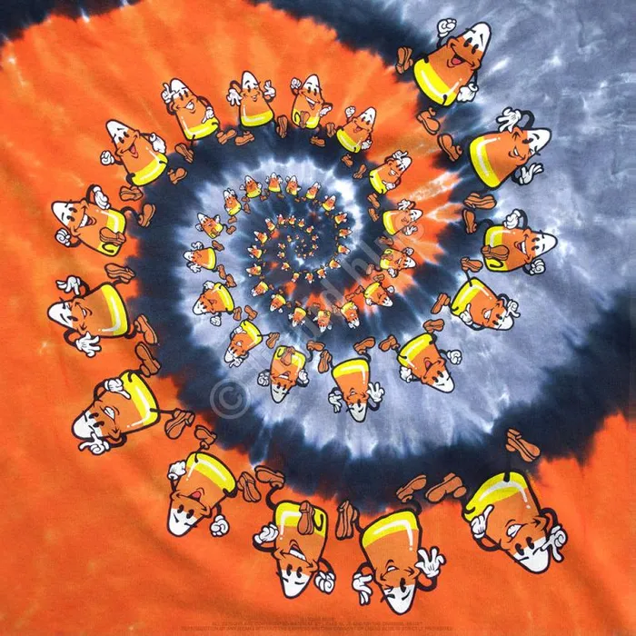 Liquid Blue TShirt Men Candy Corn Spiral TieDye TShirt