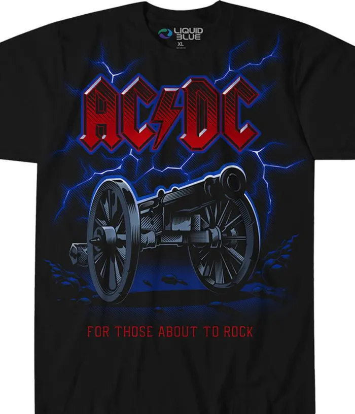 Liquid Blue TShirt Men Cannon Lightning Black TShirt