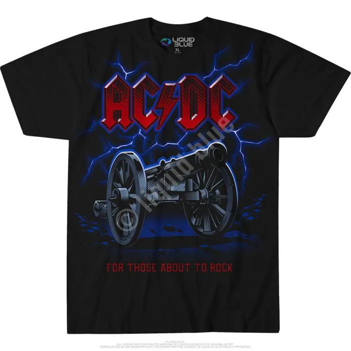 Liquid Blue TShirt Men Cannon Lightning Black TShirt