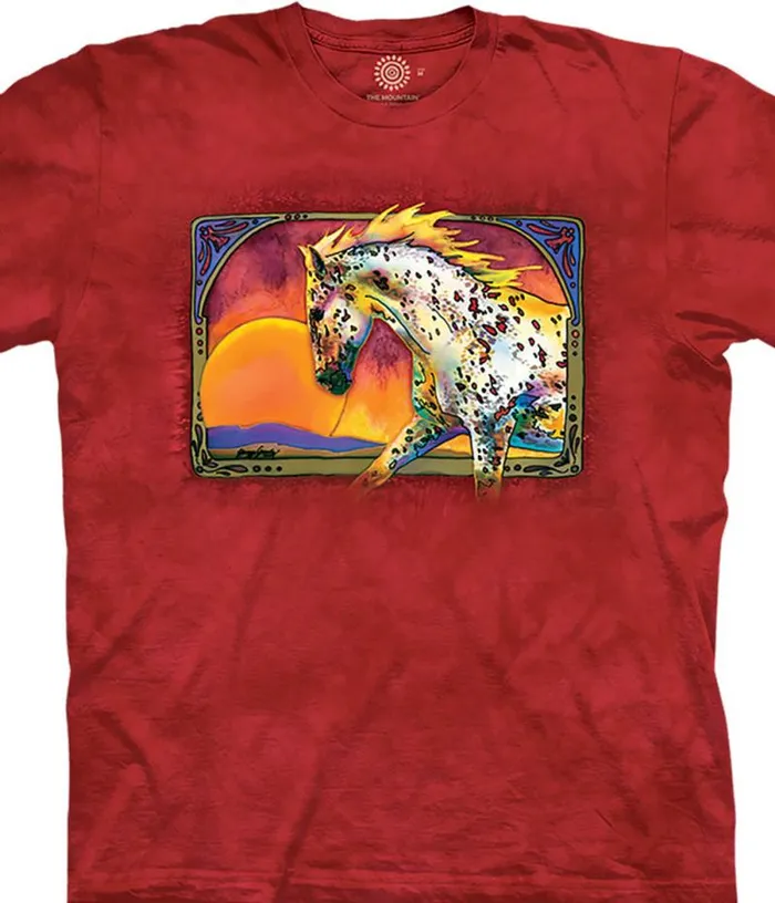 Liquid Blue TShirt Men Chasing The Sun Classic Cotton TShirt