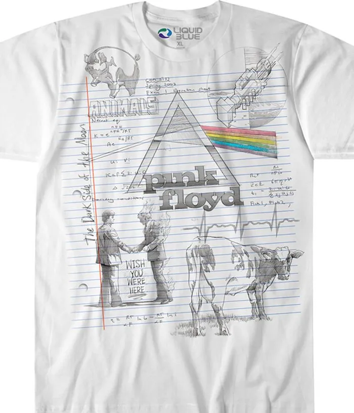 Liquid Blue TShirt Men Floyd Sketch White TShirt