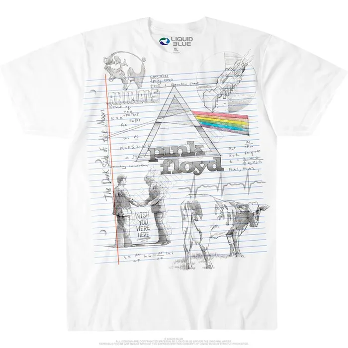 Liquid Blue TShirt Men Floyd Sketch White TShirt