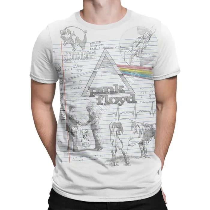 Liquid Blue TShirt Men Floyd Sketch White TShirt