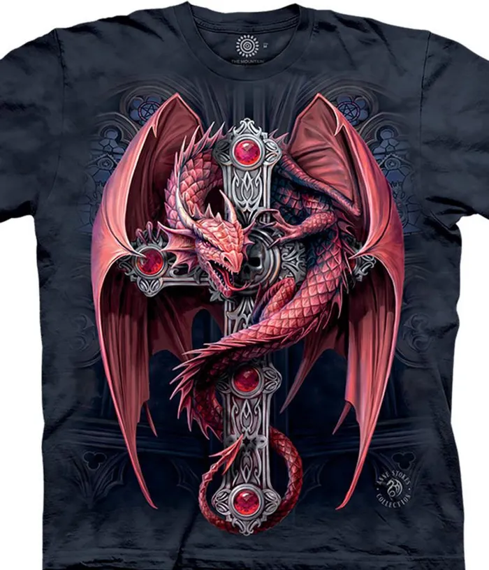 Liquid Blue TShirt Men Gothic Guardian Classic Cotton TShirt