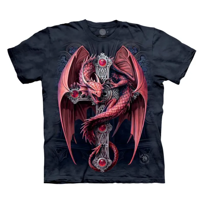 Liquid Blue TShirt Men Gothic Guardian Classic Cotton TShirt