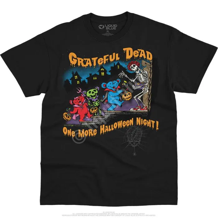 Liquid Blue TShirt Men Halloween Night Black TShirt