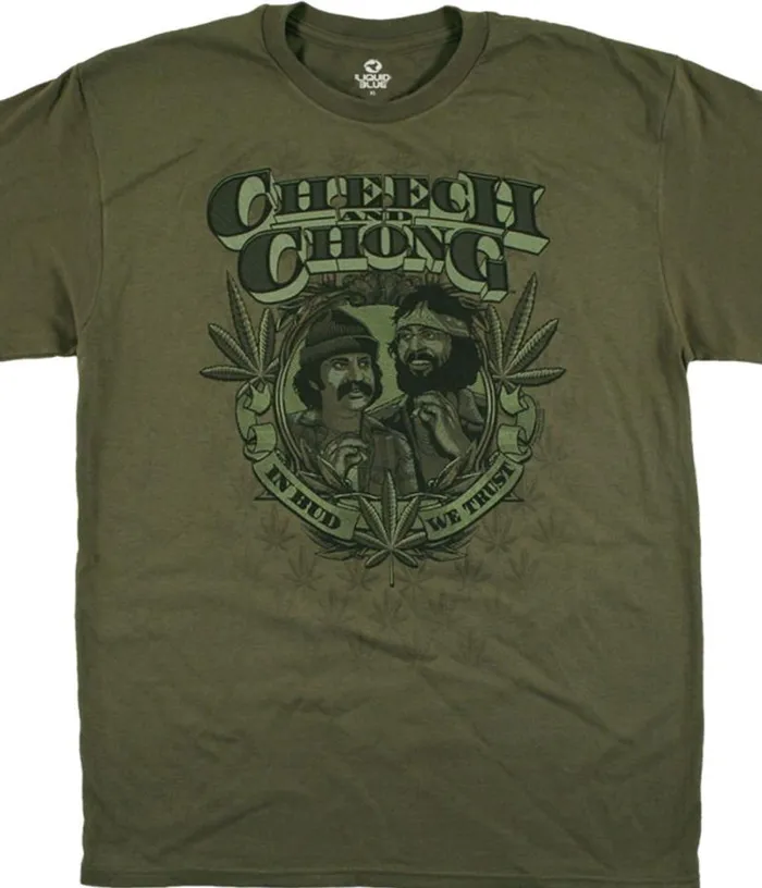 Liquid Blue TShirt Men In Bud We Trust Green TShirt