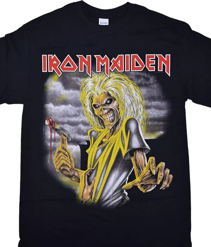 Liquid Blue TShirt Men Iron Maiden Killers Black TShirt