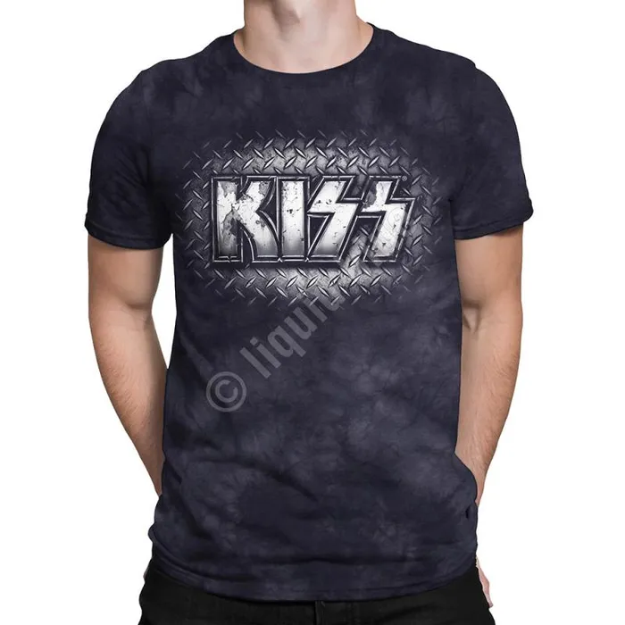 Liquid Blue TShirt Men KISS Metal TieDye TShirt