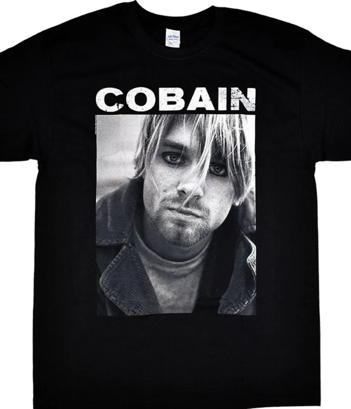 Liquid Blue TShirt Men Kurt Cobain Eyeliner Black TShirt