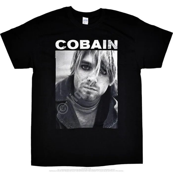 Liquid Blue TShirt Men Kurt Cobain Eyeliner Black TShirt