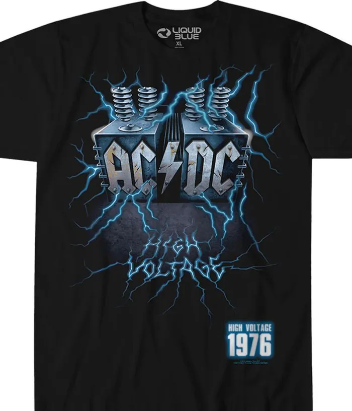 Liquid Blue TShirt Men Live Wire Black TShirt
