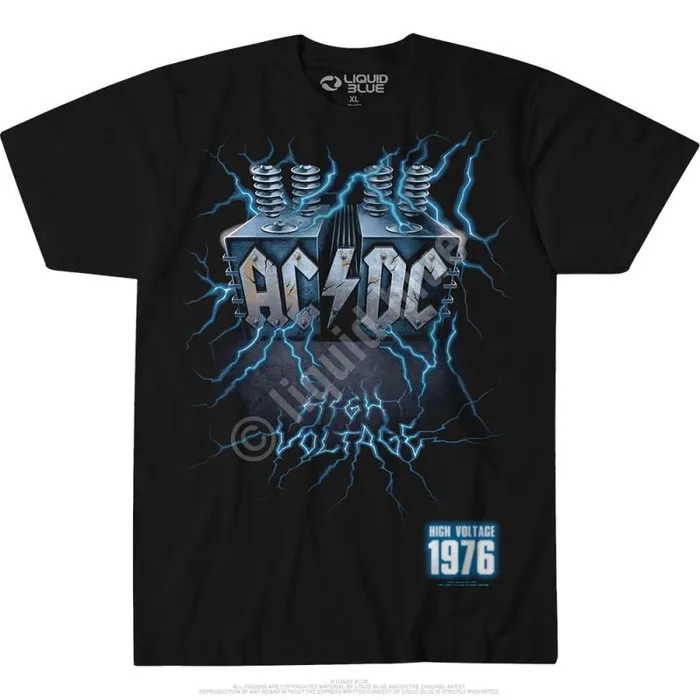 Liquid Blue TShirt Men Live Wire Black TShirt