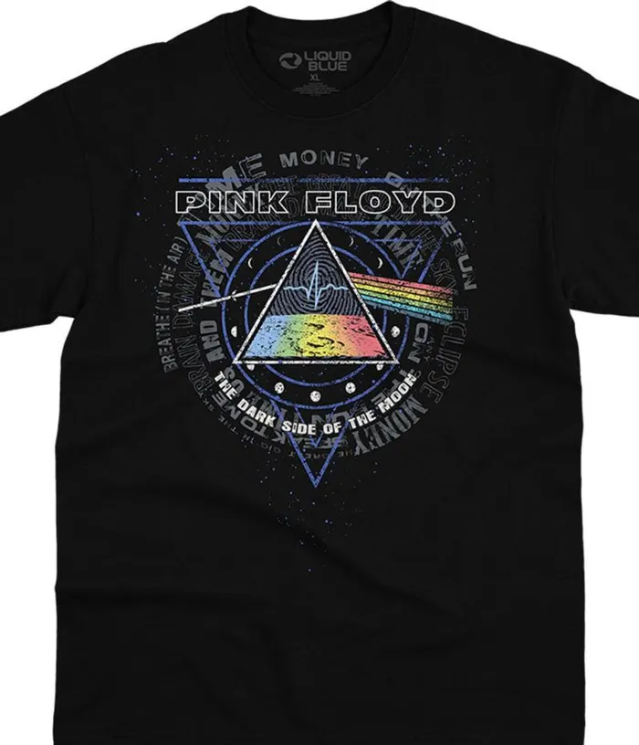 Liquid Blue TShirt Men Moon Phase Black TShirt