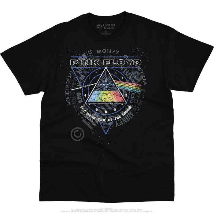 Liquid Blue TShirt Men Moon Phase Black TShirt