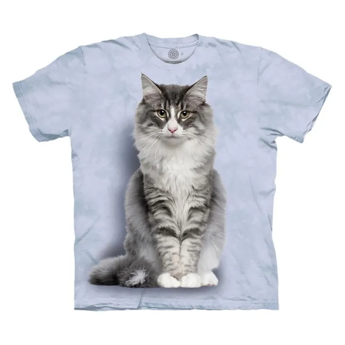 Liquid Blue TShirt Men Norwegian Forest Cat Classic Cotton TShirt