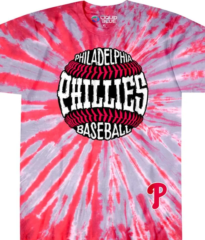 Liquid Blue TShirt Men Philadelphia Phillies Burst TieDye TShirt