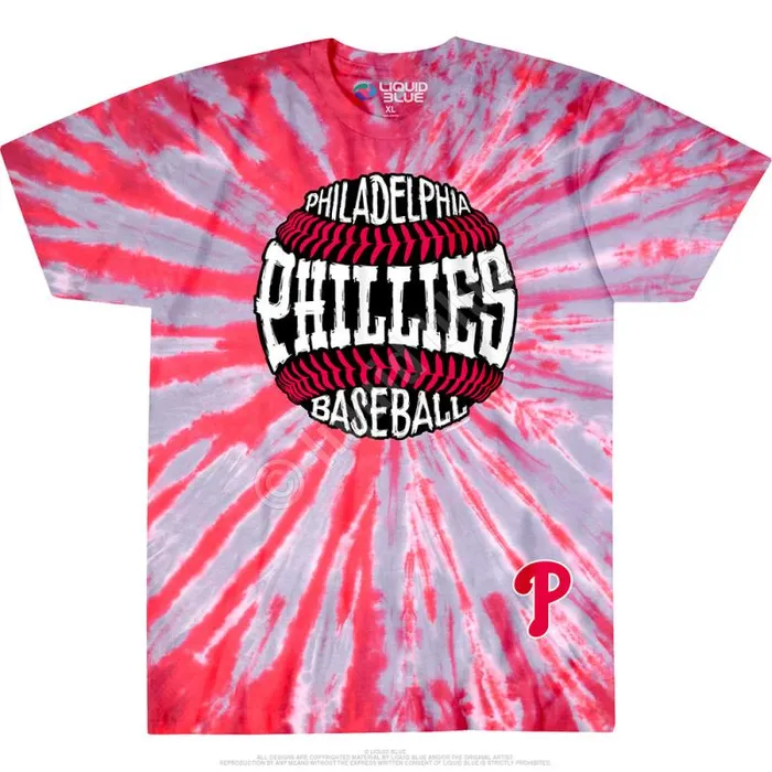 Liquid Blue TShirt Men Philadelphia Phillies Burst TieDye TShirt