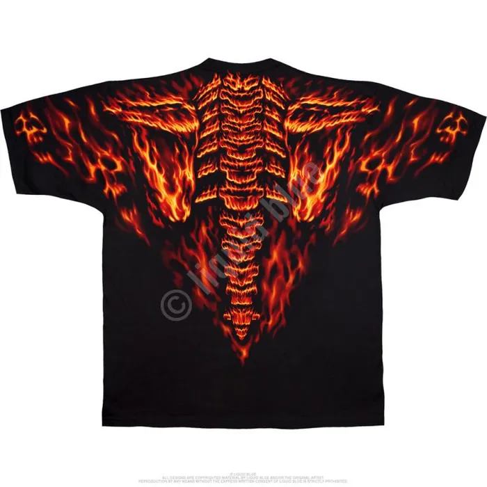 Liquid Blue TShirt Men Raging Inferno Black TShirt