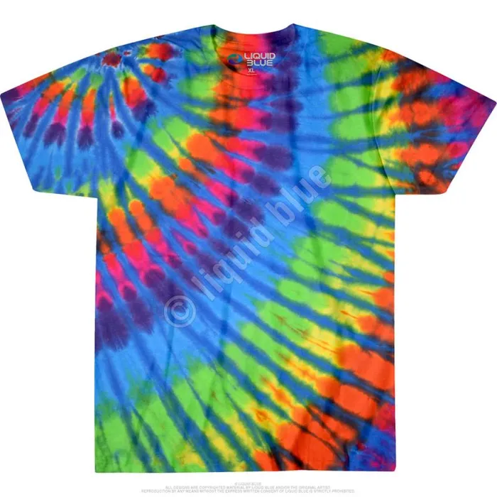 Liquid Blue TShirt Men Rainbow Blue Streak Unprinted TieDye TShirt