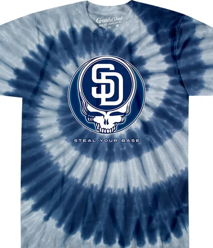 Liquid Blue TShirt Men San Diego Padres Steal Your Base TieDye TShirt