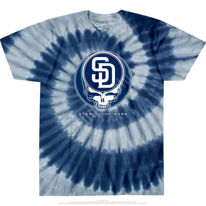 Liquid Blue TShirt Men San Diego Padres Steal Your Base TieDye TShirt