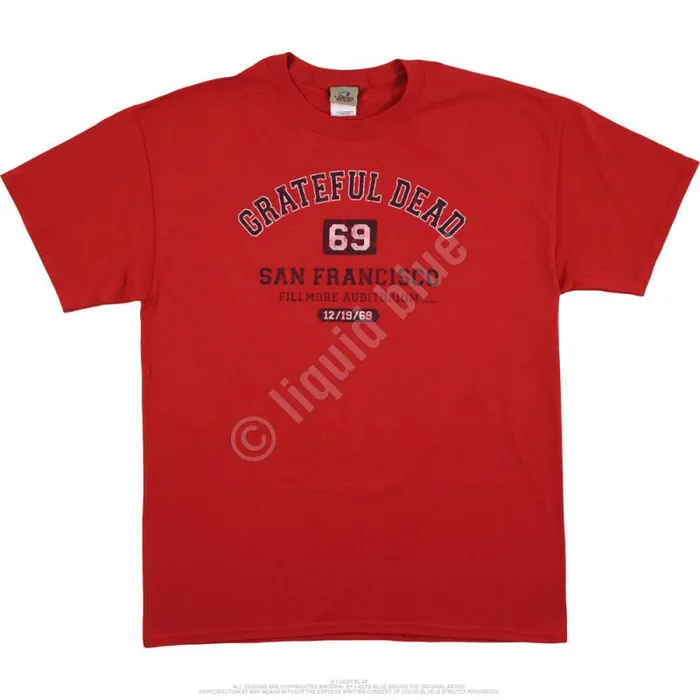 Liquid Blue TShirt Men San Francisco 69 Red TShirt
