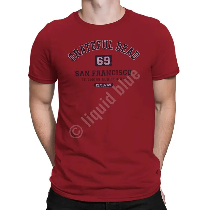 Liquid Blue TShirt Men San Francisco 69 Red TShirt