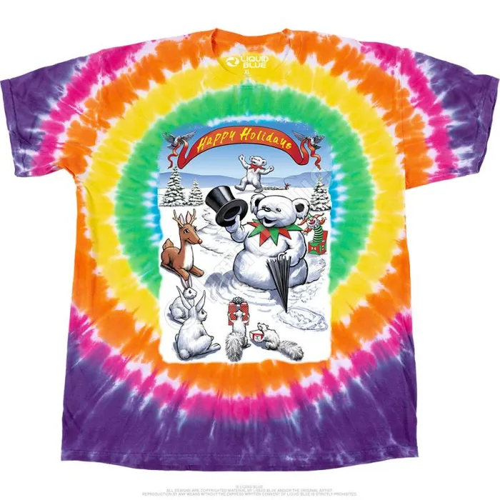 Liquid Blue TShirt Men Snowman Bear TShirt