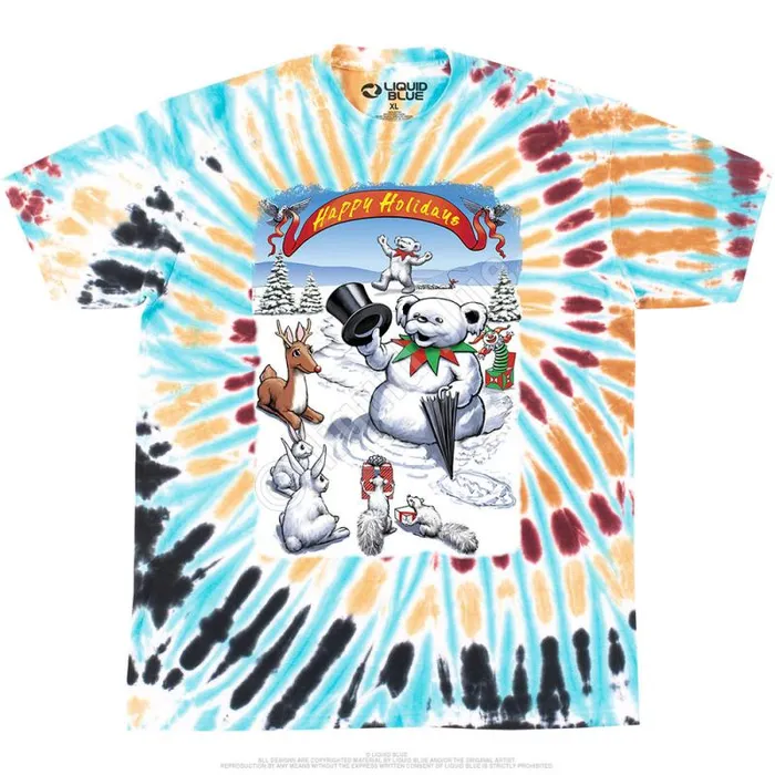 Liquid Blue TShirt Men Snowman Bear TShirt