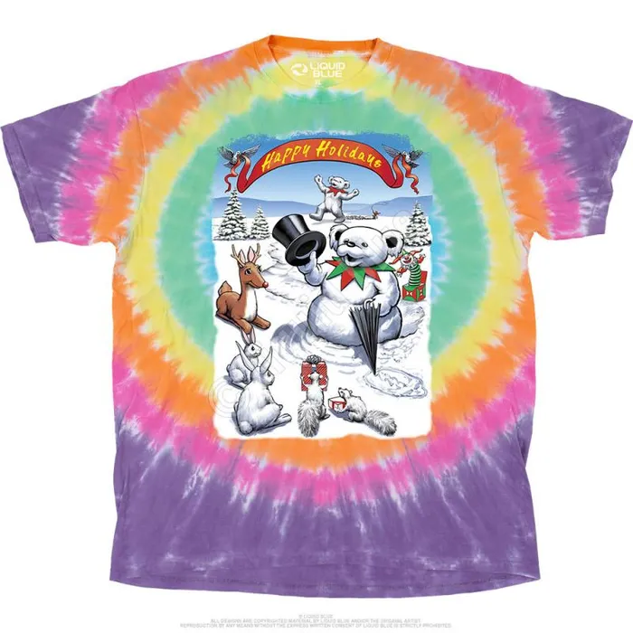 Liquid Blue TShirt Men Snowman Bear TShirt