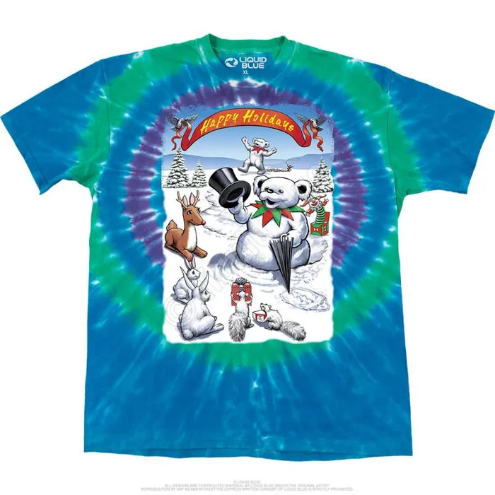 Liquid Blue TShirt Men Snowman Bear TShirt