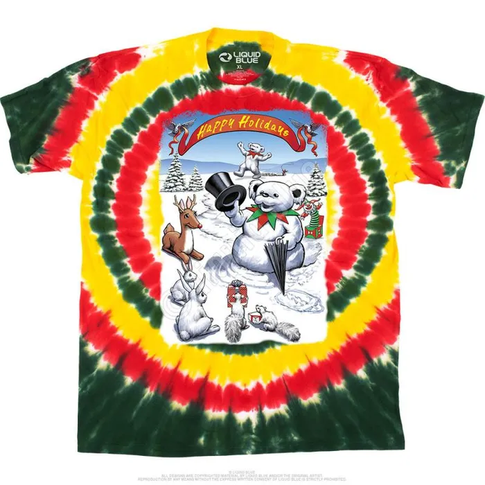 Liquid Blue TShirt Men Snowman Bear TShirt