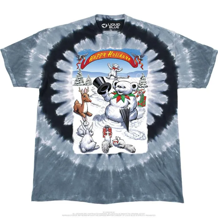 Liquid Blue TShirt Men Snowman Bear TShirt