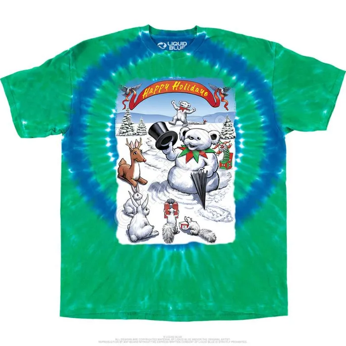 Liquid Blue TShirt Men Snowman Bear TShirt
