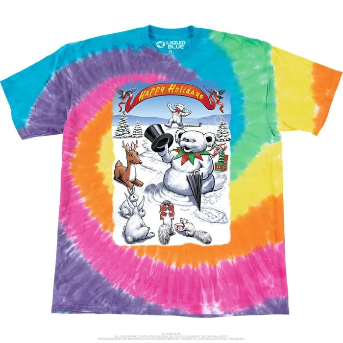 Liquid Blue TShirt Men Snowman Bear TShirt