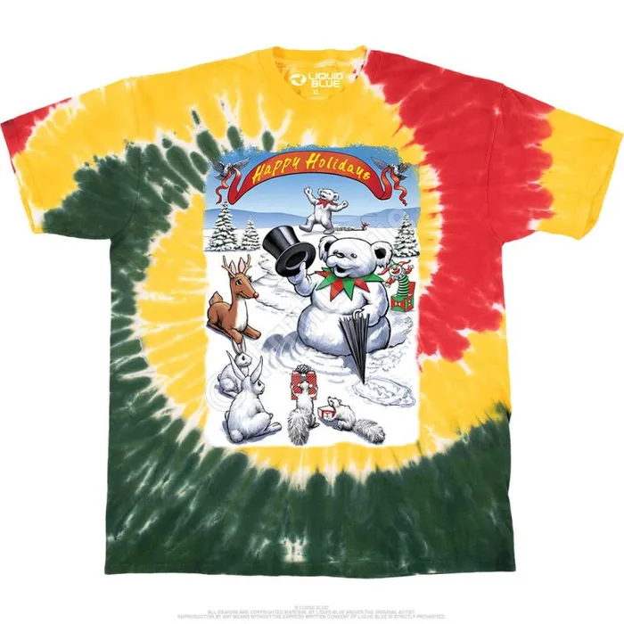 Liquid Blue TShirt Men Snowman Bear TShirt