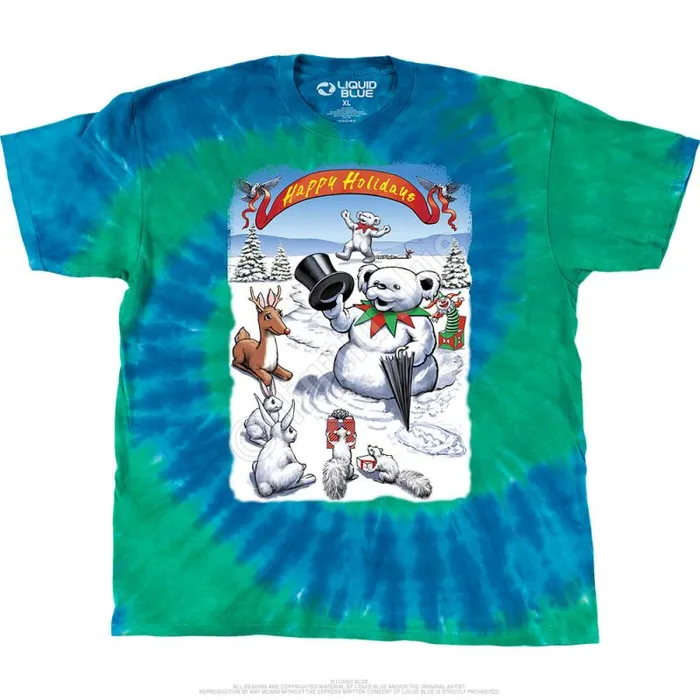 Liquid Blue TShirt Men Snowman Bear TShirt
