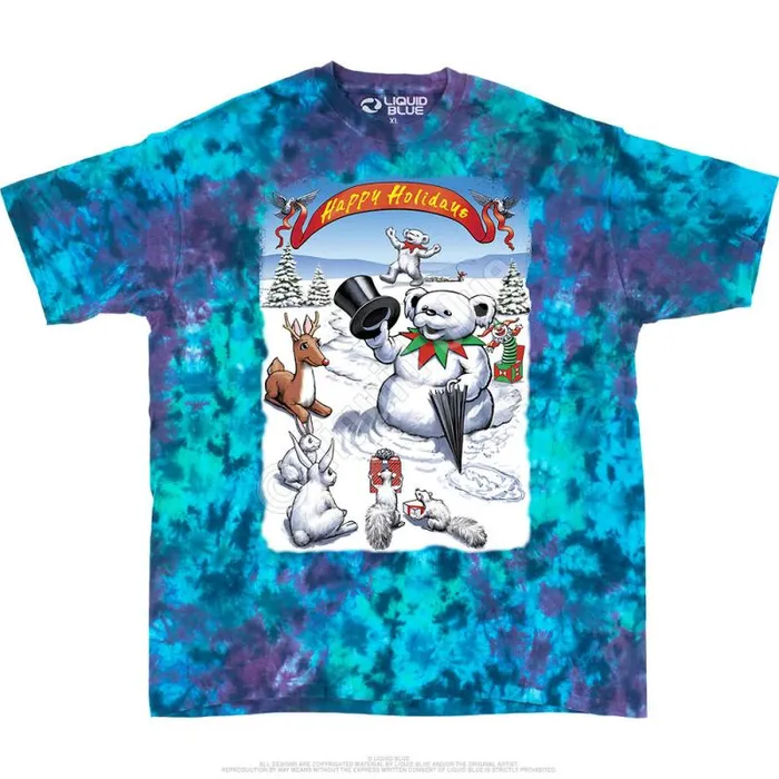 Liquid Blue TShirt Men Snowman Bear TShirt