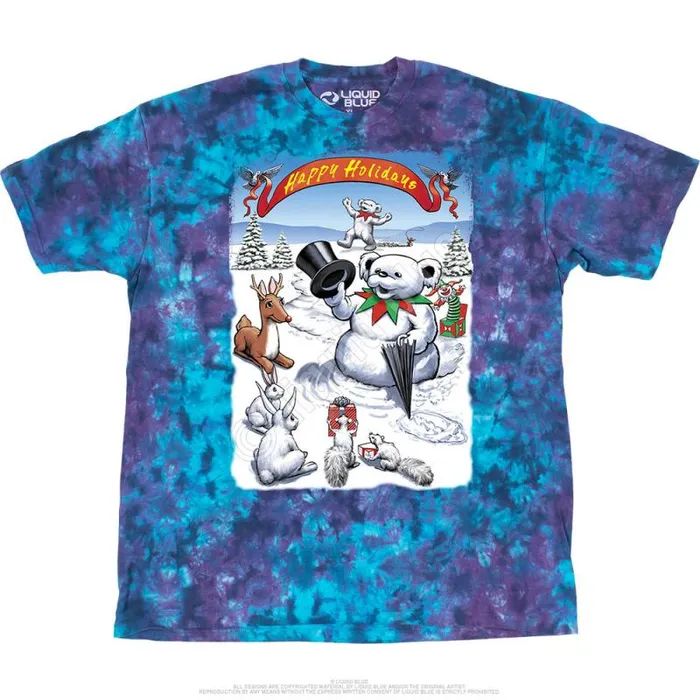 Liquid Blue TShirt Men Snowman Bear TShirt