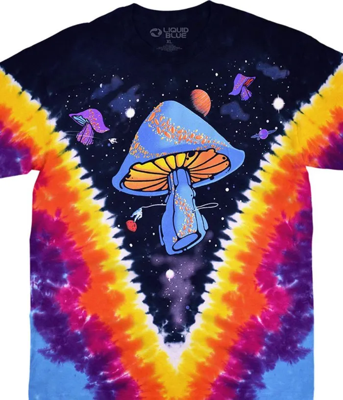 Liquid Blue TShirt Men Space Shrooms TieDye TShirt