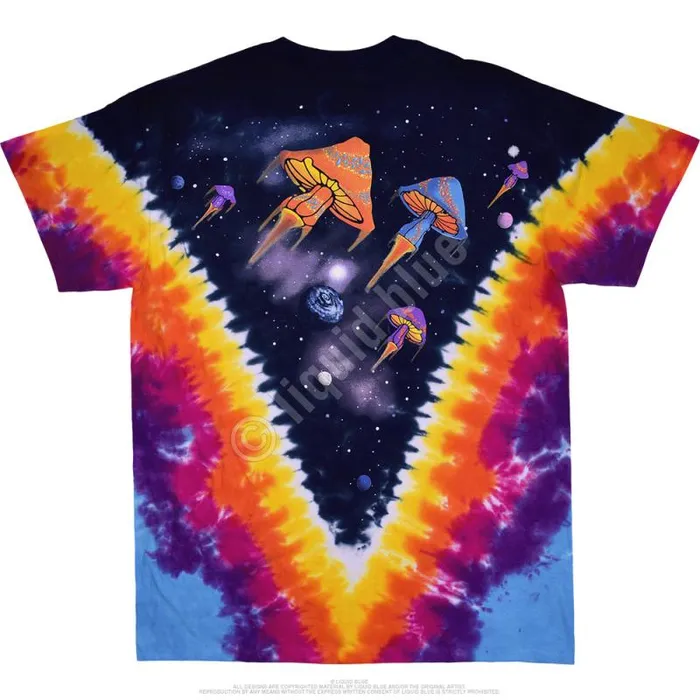 Liquid Blue TShirt Men Space Shrooms TieDye TShirt