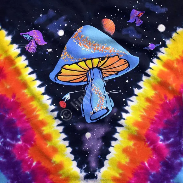 Liquid Blue TShirt Men Space Shrooms TieDye TShirt