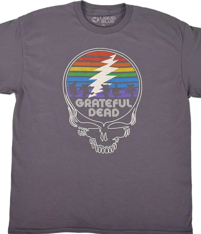 Liquid Blue TShirt Men Spectrum SYF Grey TShirt