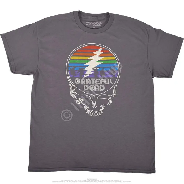 Liquid Blue TShirt Men Spectrum SYF Grey TShirt
