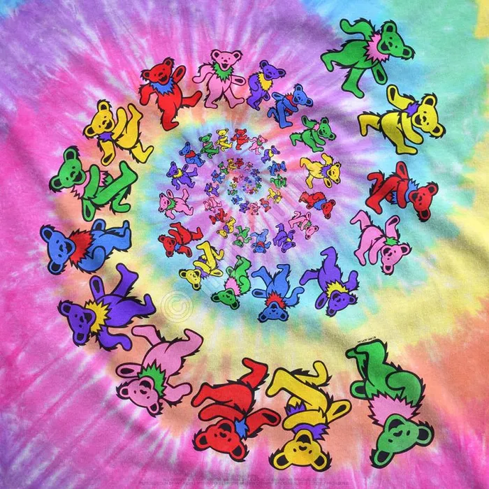 Liquid Blue TShirt Men Spiral Bears TieDye TShirt