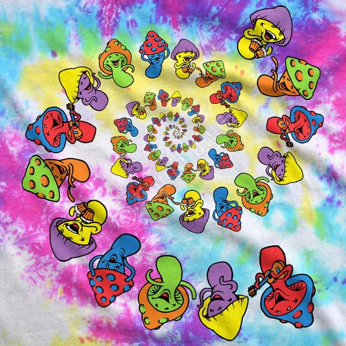 Liquid Blue TShirt Men Spiral Shrooms TieDye TShirt