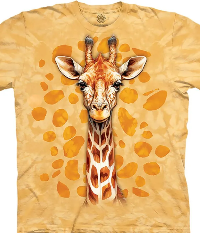 Liquid Blue TShirt Men Spotted Giraffe Classic Cotton TShirt